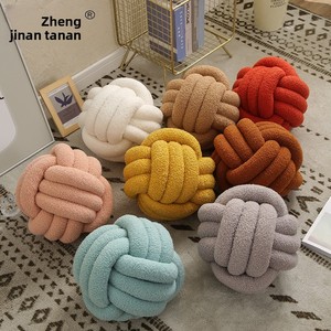 <span class=keywords><strong>Coussin</strong></span> en forme de <span class=keywords><strong>boule</strong></span> en tissu polyester doux <span class=keywords><strong>tricot</strong></span>é JY, anti-acariens, personnalisable pour canapé et chevet - Product Image 1