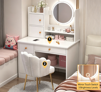 Table de toilette minimaliste moderne, bureau de maquillage pour chambre à coucher, armoire de rangement tout-en-un, table de toilette multifonctionnelle pour petit appartement