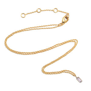 Cristal Cubic Zirconio Bisel Baguette Forma Colgante hecho a mano Plata de ley Chapado en oro Compromiso de moda Cadena de fiesta de boda - Product Image 4