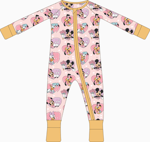 맞춤형 부활절 토끼 프린트 대나무 비스코스 소프트 베이비 점프수트 파자마 신생아 지퍼업 슬리퍼 - Product Image 5