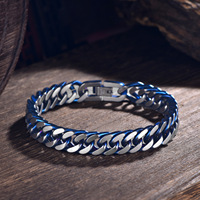 Bracelet chaîne en acier inoxydable pour homme, dernière mode, logo personnalisé, design géométrique classique et populaire, plaqué or.