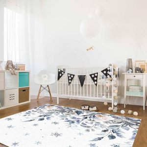 Alfombra Antideslizante con Diseño Navideño de Copos de Nieve y Hojas de Eucalipto, para Dormitorio, Sala de Estar, Pasillo, Decoración Invernal para el Hogar, Disponible en Stock - Product Image 4