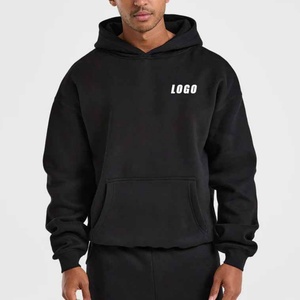 Sweat-shirt à capuche unisexe automne-hiver 450GSM en coton lourd, logo personnalisé, motif uni, broderie 3D, sweat-shirt à capuche long - Product Image 1