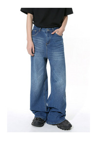 Jeans de créateur de haute qualité, nouveaux produits de saison, style rétro de Hong Kong, vintage, ample et à jambes larges, pour nettoyer le sol - Product Image 3