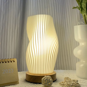 Hiện đại đơn giản mắt bảo vệ bầu không khí sáng tạo ánh sáng ban đêm phòng khách đọc sách trang trí LED cạnh giường ngủ đèn bàn với cơ sở gỗ - Product Image 4