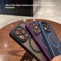 Pour 17 Étui de téléphone portable en TPU mat magnétique antichoc de luxe avec poignée de téléphone pour 16 PRO MAX