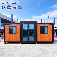Chalet de ski pliable et extensible à double aile de 30 pieds, conforme aux normes européennes, avec salle de bain principale et salon, plancher isolé