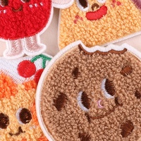 Autocollants en tissu auto-adhésifs originaux brodés de frites Biscuits Pizza Serviette Badges Vêtements Patches Accessoires