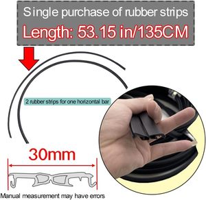 2 bandes de caoutchouc pour barres transversales de <span class=keywords><strong>toit</strong></span> de <span class=keywords><strong>voiture</strong></span>, 53 pieds, accès rapide, bandes d'étanchéité pour fentes en T, isolation phonique, compatibles avec les bords de pare-brise - Product Image 2
