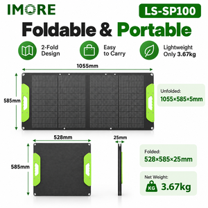 Panel Solar Plegable de 100W, Módulo de Carga Monocristalino Portátil IP67, Energía de Emergencia para Exteriores, Camping y Viajes - Product Image 5
