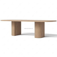 Sageliving Ensemble de table à manger scandinave minimaliste avec 6 chaises en tissu en bois de hêtre massif pour salle à manger maison