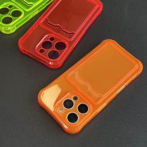 Coque de téléphone en TPU transparente mince sur mesure en vrac avec fente pour carte design élégant fabricant de coque de téléphone Logo personnalisé coque de téléphone pour iPhone 16 - Product Image 3
