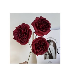 Rosas Artificiales Martin Austin, Flores de Seda de 3 Cabezas, Tacto Natural, Decoración para Bodas y Hogar, Arreglos Florales - Product Image 5