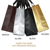 Sac de courses portable en non-tissé écologique, réutilisable, or et argent, avec impression de logo personnalisé, pour emballage de vêtements et courses, vente en gros