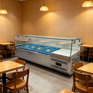 Tavolo Refrigerato per Insalate da 1,2m, Banco Frigo per Insalate, Espositore per Insalate in Acciaio Inox, Tavolo Preparazione Pizza con Raffreddamento Diretto - Product Image 4