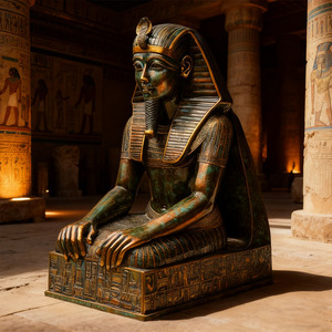 Sculpture <span class=keywords><strong>en</strong></span> bronze coulé personnalisable de style égyptien antique pour la décoration de jardin d'hôtel, <span class=keywords><strong>statue</strong></span> du pharaon roi Toutankhamon debout - Product Image 5