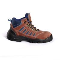 Bottes de travail en cuir de vache suédé embout en acier semelle intermédiaire en acier semelle en PU Anti-écrasement hommes bottes antistatiques chaussures de sécurité