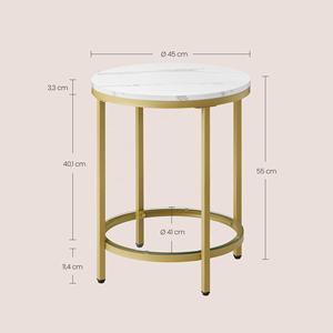 <span class=keywords><strong>Table</strong></span> d'appoint <span class=keywords><strong>ronde</strong></span> <span class=keywords><strong>VASAGLE</strong></span> de luxe dorée avec cadre métallique pour salon, <span class=keywords><strong>table</strong></span> basse - Product Image 5
