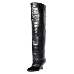 Summer High Wedge Heels Shoes Colors Custom Women Peep Toe Knee High <b>Boots</b> on Suede Long <b>Boots</b> - Product Image 4