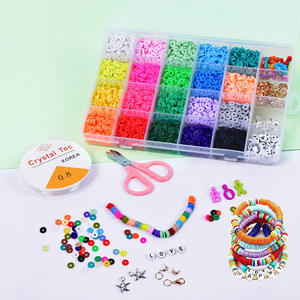 Kit de Manualidades con Cuentas de Arcilla para Niños, Diseño Creativo y Educativo, Cuentas de Arcilla Polimérica de Forma Redonda y Plana, Coloridas, para Hacer Pulseras - Product Image 5