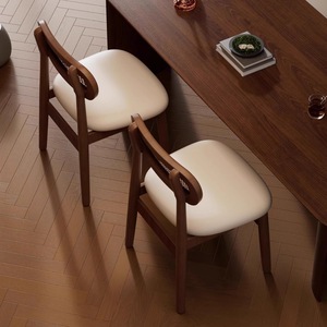 Sedia da Pranzo <span class=keywords><strong>in</strong></span> <span class=keywords><strong>Legno</strong></span> Massello di Noce Scuro, <span class=keywords><strong>Design</strong></span> Nordico Italiano Minimalista di Lusso, Imbottita per Casa, Hotel, Ristorante, Caffè - Product Image 6