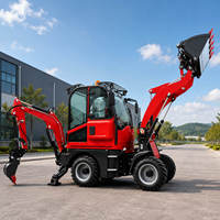 Machinerie de terrassement haute performance Euro 5 CE, mini-chargeuse-pelleteuse 4x4 la plus vendue, chargeuse-pelleteuse