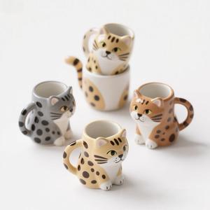 Taza de Café de Cerámica con Forma de <span class=keywords><strong>Serval</strong></span> / Taza de Café de Porcelana / Taza de Té de Barro / Taza para Beber Leche, Personalizada, Nueva - Product Image 1