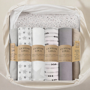 Mềm Da Thân Thiện Thoải Mái Trẻ Sơ Sinh Bé Warp Swaddle <span class=keywords><strong>Cotton</strong></span> Hữu Cơ Muslin Bé Khăn Choàng Và Nhận Chăn - Product Image 2