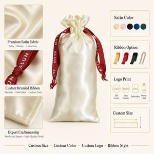 Bolsa de Embalaje Personalizada con Cordón de Satén para Perfumes, Gafas, Cinturones, Bolsa de Regalo de Lujo con Cordón de Satén - Product Image 3