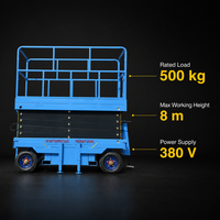 Table élévatrice à ciseaux électrique de 500 kg de capacité, hauteur de levage 8 m, pour ligne de production, prix d'usine, vente en gros, CE, OEM
