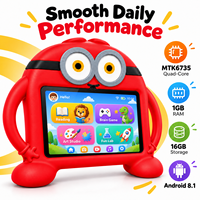 Tablet PC Android 7 Inci untuk Anak, Quad Core, Tablet Edukasi dengan Casing Kartun dan Kamera Ganda