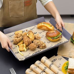 Papier d'emballage pour sandwichs de poulet frit, biodégradable, écologique, enduit de PE, résistant à la graisse, personnalisé - Product Image 2