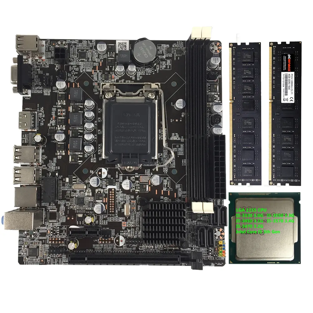 Материнская плата PCWINMAX H61 с процессором LGA 1155 H61 + Intel i5-3470 CPU + 16 ГБ DDR3 RAM