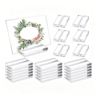 Support de Carte de Table en Acrylique Transparent Léger et Écologique Multi-Tailles avec Emplacement pour Carte, Idéal pour Mariages et Événements, Présentoir Personnalisable avec Logo