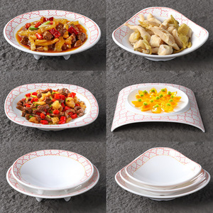 Platos Irregulares para Platos Fríos con Soporte, Diseño Floral, Platos de Melamina para Servir, para Uso en Hoteles y Restaurantes - Product Image 1
