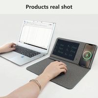 Tablette d'écriture multifonctionnelle pliable avec chargeur sans fil pour téléphone portable et tapis de souris pour réunions et bureau