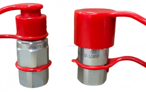 3/8 'बड़ा सपाट चेहरा हाइड्रोलिक त्वरित कनेक्ट युग्मन सेट स्किड डटर डस्ट कैप्स के साथ कूपलर को धूल कैप से अलग करता है - Product Image 5