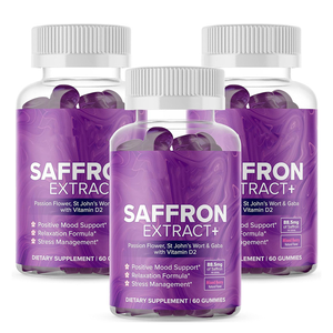 OEM safran Gummies takviyesi GABA Saint John's Wort tutku çiçek Vitamin D2 odak ruh hali bellek uyku kadınlar için destek - Product Image 4