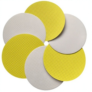 <span class=keywords><strong>Disque</strong></span> abrasif jaune multi-trous de 225 mm (9 pouces) avec fixation auto-agrippante pour ponceuses à cloisons sèches - Product Image 1