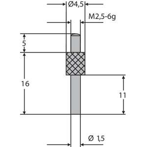 HELIOS PREISSER - 0710165 Inserto de medición M2.5 Ø 1,5mm-CALIBRES EAN 4029713220716 - Product Image 1