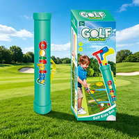 Juego de Golf Educativo de Plástico para Niños con Palos de Acero Inoxidable, Tubo de Transporte, para Jugar en Interiores y Exteriores, Entrenamiento para Padres e Hijos, Edades 4-14