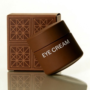 <b>Empty</b> 50g Gold Stamping Cosmetic Cream 30g Amber Black Matte Glass Face Eye Cream <b>Jars</b> With Square Paper Box 1oz - Product Image 2