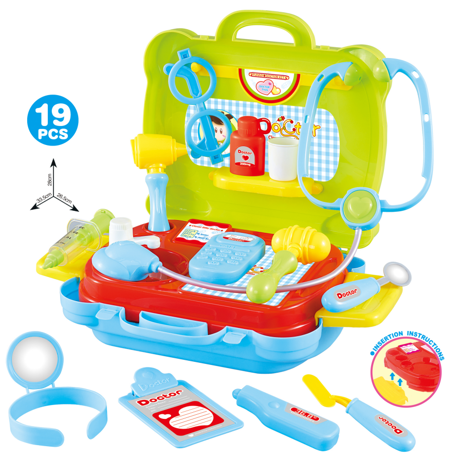 Детский развивающий набор для врачей и кухни с чехлом для переноски, пластиковые игрушки для ролевых врачей, ролевая игра для девочек и мальчиков