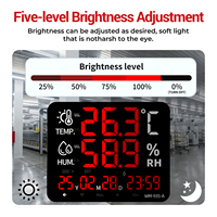 Nouveauté : Thermomètre hygromètre numérique avec écran LED, affichage de la température et de l'humidité, alarme de valeur maximale et minimale, horloge, USB, plastique, OEM