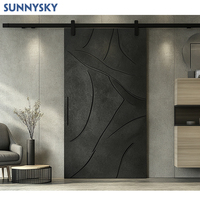 Sunnysky personnalisé chambre à coucher design coulissant porte de grange portes maison moderne porte de grange en bois massif