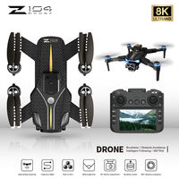 Drone RC Quadricoptère Z104 Pliable avec Évitement d'Obstacles, GPS, Moteur Brushless et Triple Caméra FPV pour Adultes