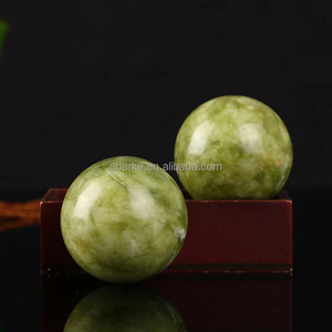Venta al por mayor de pelotas de ejercicio de mano de jade natural, par de bolas Baoding chinas tradicionales para aliviar el estrés, Meditación de fuerza de dedo - Product Image 6