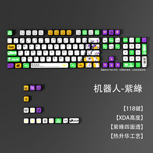 คีย์แคป PBT แบบระเหิดความร้อน ซีรีส์ Mecha <span class=keywords><strong>Gundam</strong></span> รูปแบบ XDA สีม่วงเขียว ปักสองสี สำหรับคีย์บอร์ดแบบกลไก ปรับแต่งได้ - Product Image 3