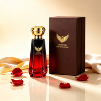 Flacon de parfum en verre transparent de luxe personnalisé avec logo, 100 ml, bouchon à vis rond, rechargeable, avec vaporisateur à pompe