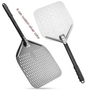 Pala per <span class=keywords><strong>Pizza</strong></span> Quadrata Forata con Lama Nera Antiaderente da 14 Pollici e Manico Staccabile - Product Image 5